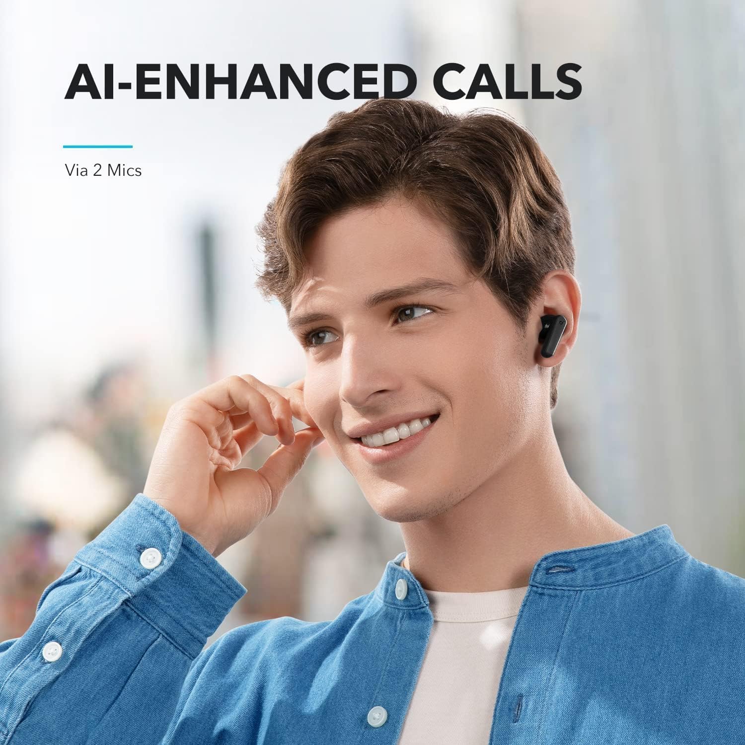 🎧🔥 Sound core R50i True Wireless Earbuds – Powerful Sound, AI Clear Calls, Bluetooth 5.3, Long Battery Life