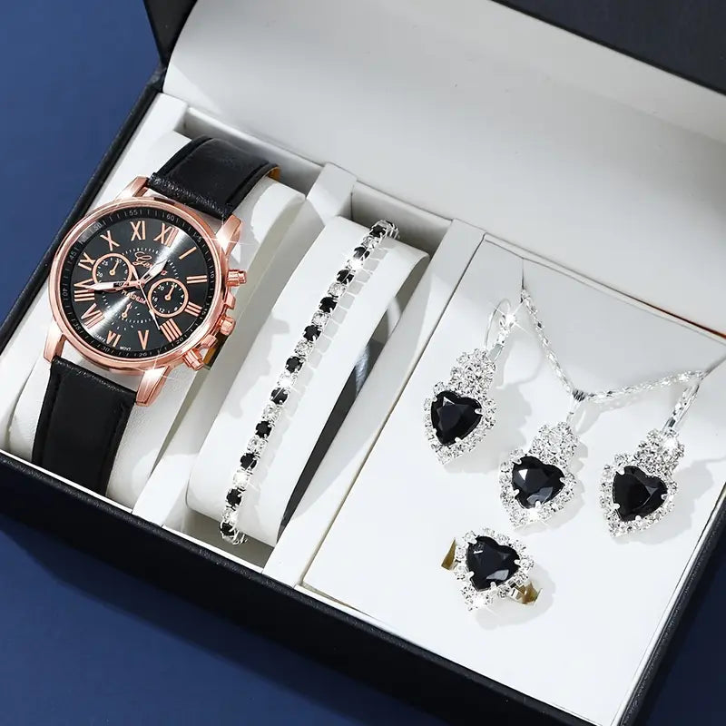 💖 Complete 5-in-1 Gift Set for Women – Timeless Elegance with a Sparkle of Love